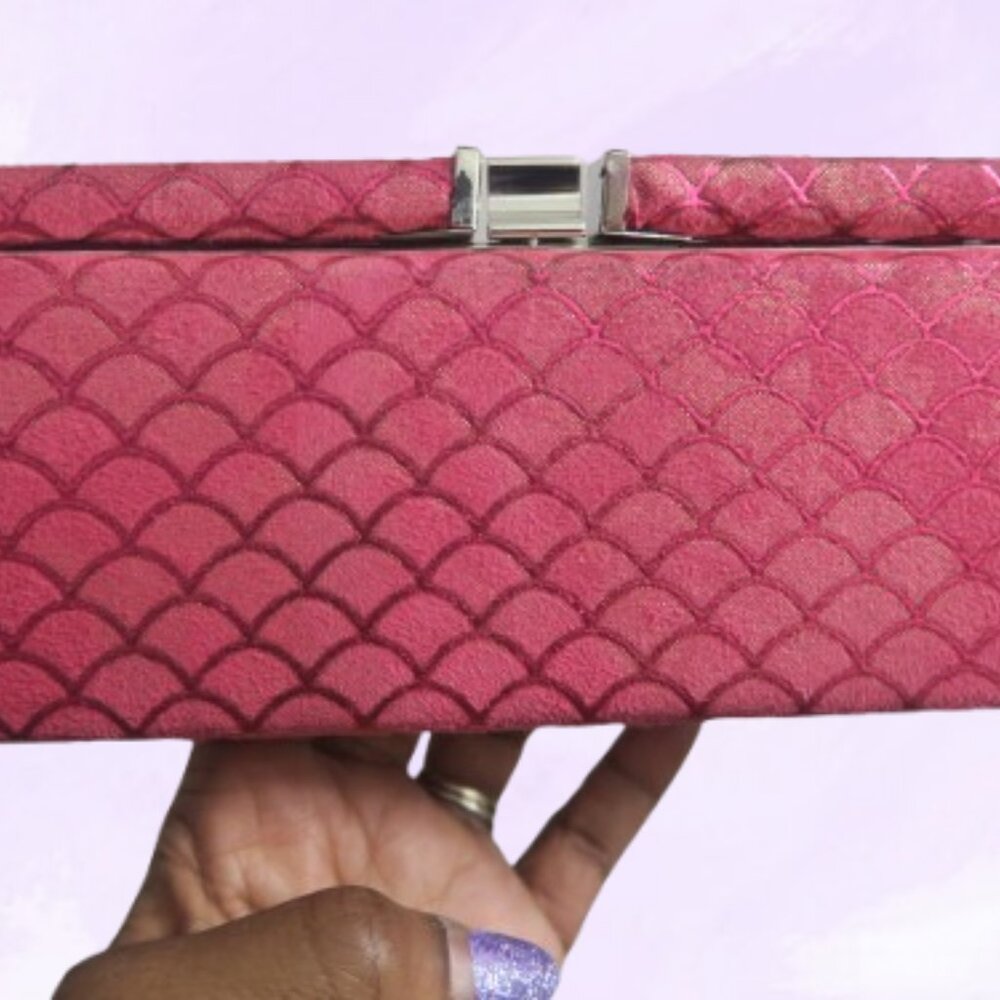 Expressions NYC purse bag jewelry strap clutch in pink size OS one size.